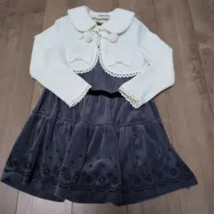 グレーワンピースとボレロの セット130cm