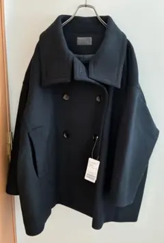 ノーブル　スタンドカラーオーバーコート　ネイビー