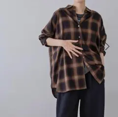 JEANASIS アソートチェックシャツLS ブラウン