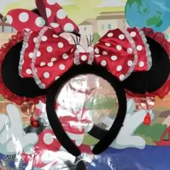 ☆美品♪東京ディズニーリゾート　ミニー　カチューシャ　イヤリング　赤☆