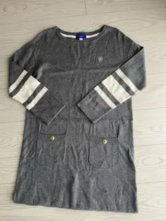 BURBERRYグレー ストライプ袖 ワンピース