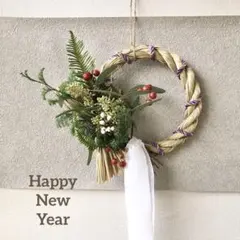 ＊Natural＊しめ縄飾り　しめ縄リース　ドライフラワー　２way