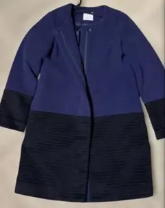 SENSE OF PLACE ロング　ノーカラーバイカラーコート