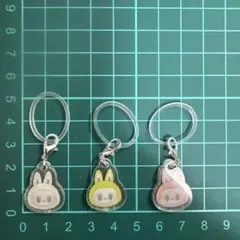 ラブブ フェイス アンブレラマーカー 目印チャーム 3個セット