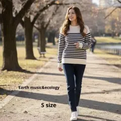 Earth music&ecology ストライプ ニットセーター 24A891