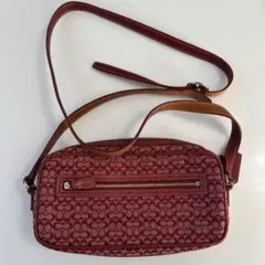 COACH 赤 ショルダーバッグ 本革