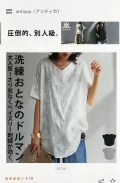 antiqua ペイズリー刺繍ドルマントップスのサムネイル