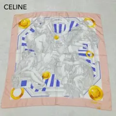 希少　CELINE フランス製　シルク100% 大判スカーフ