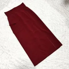 美品【ムルーア】（M）ロングタイトスカート バーガンディ 上品のサムネイル