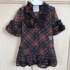 Little Me チェック柄フリルワンピースと黒インナーセットのサムネイル
