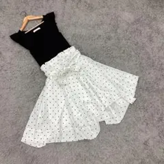 人気♡セシルマクビー【M】ドット柄切替ワンピース/ドレス レーヨン混