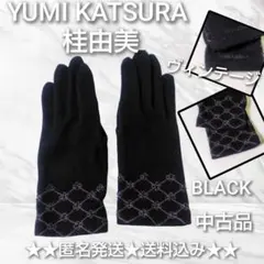 YUMI KATSURA ユミカツラ★手袋 ブラック【ヴィンテージ】黒色刺繍手袋のサムネイル