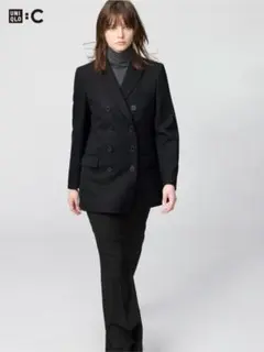 UNIQLO∶C　 ダブルテーラードジャケット 　ブラック　Ｌ