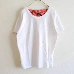 ロデオクラウンズ Tシャツ カットソー バックリボン ペイズリー柄 ホワイト S
