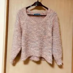 シャギーニットピンク