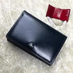 美品 ヴィヴィアンウエストウッド 三つ折り財布レター型 タイニーオーブ ブラック