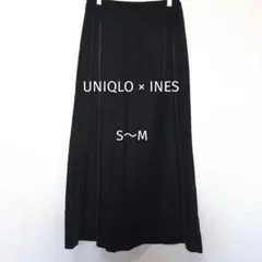ユニクロ UNIQLO ベルベットロングスカート ブラック イネスコラボ