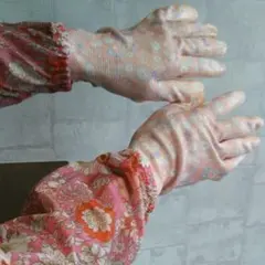 アームカバー ピンク花柄（ハンドメイド）