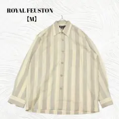 ROYAL FEUSTON【M】ウール　リッチブレンド ストライプ長袖シャツ