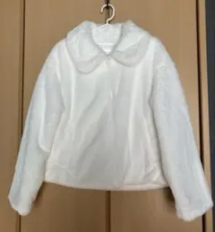 C•O•L•Z•A 襟付きファーコート　白　Mサイズ