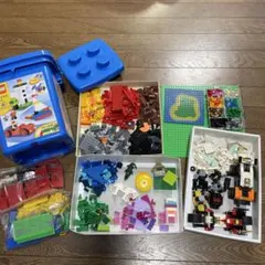 レゴ青いバケツ＋まとめ売り 基礎基盤付(レゴムのおまけ付き)