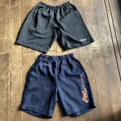 安い！アシックス小学生用ショートパンツ【紺色・黒　2枚組】