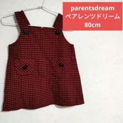 parentsdream 80cm チェック柄 ノースリーブ ワンピース