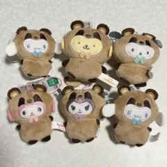 サンリオキャラクター　どうぶつ着ぐるみマスコット　たぬき　マイメロディ　クロミ