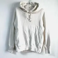【ユニクロ】パーカー クリーム色 フード付きパーカー Mサイズ シンプル 綿混紡