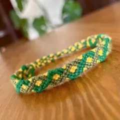 ミサンガ編み込み021　バッグチャーム　キーホルダー　ブレスレット　ハンドメイド