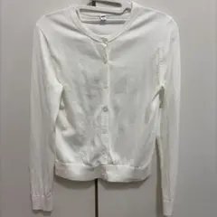 ユニクロ　UVカットクルーネックカーディガン/ウォッシャブル　白　Sサイズ