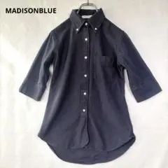 希少✨マディソンブルー23SSハローロゴ刺繍ストライプシャツリラックス