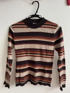 C.O.L.Z.A リブ編みストライプセーター S