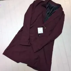 HERE'S ワインカラー テーラードジャケット M ロング丈