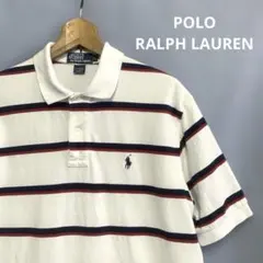 POLO RALPH LAURN　ポニー刺繍 ボーダー カノコポロシャツ L