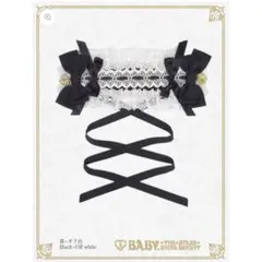 BABY プリンセスドロップヘッドドレス黒×オフ白 Black×Whiteのサムネイル