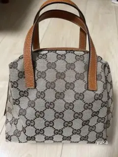 GUCCI GGキャンバス ミニハンドバッグ　ボックス型トートバッグ