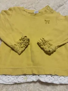 hakka baby イエロー フリル袖 トップス 80