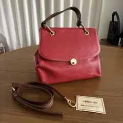 アンクライン高級レザーバッグ2wayレッドのサムネイル