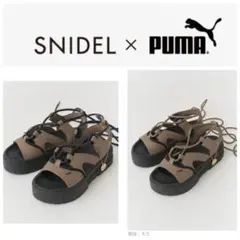 23cm　⑦【未使用】SNIDEL×PUMA メイズサンダルレース 厚底 モカのサムネイル