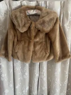 アクシーズファム　ポエティック ブラウンファーコート ショート丈