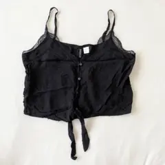 H&M ドット柄　キャミソール ビスチェ　黒　ブラックのサムネイル