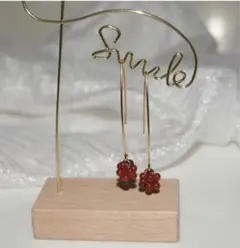 天然石　極小　カーネリアン　フックピアス　パーティ、フォーマル、普段使いにも！