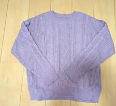 春ニット　薄手ニット　ケーブルニット