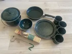 コールマン　ホーローテーブルウェアセット　キャンプ　アウトドア 楽天市場】hermosa ホーロー（ブランドコールマン）（セット