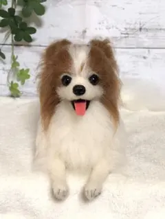 羊毛フェルト　ハンドメイド　犬【パピヨン】うる様専用　ぬいぐるみ　メモリアル