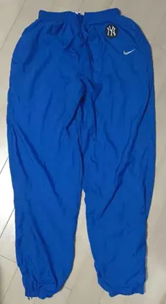 銀タグ 90s ナイキ トラックパンツ ナイロンパンツ ウーブン ブルー Y2K