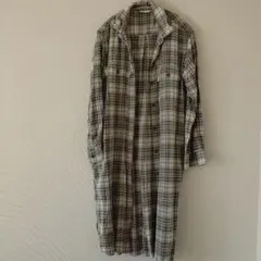 スタディオクリップ　チェック柄長袖シャツワンピース M