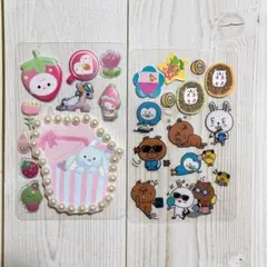 シールおすそ分け　ピンク紫