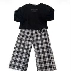 Jenni love ブラック Tシャツ チェックパンツ セットのサムネイル